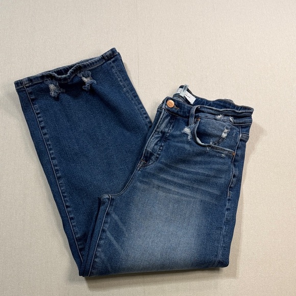 RISEN jEANS Stylish Distressed Blue Flare Jeans - Picture 9 of 10